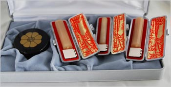 <ふ−3>高級白水牛印鑑3本セット <ふ−3>白水牛印鑑3本セット